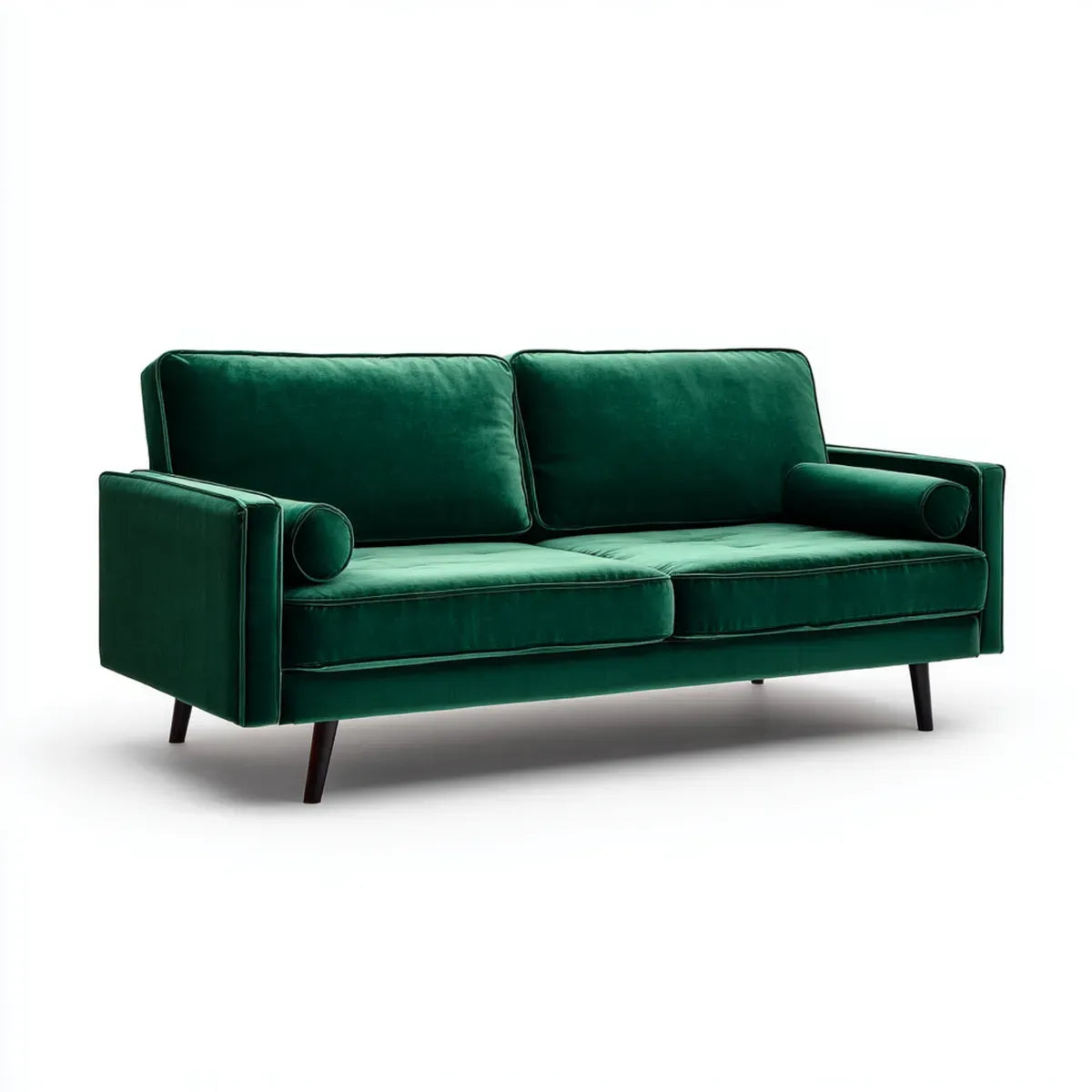 Sofa, 2-fotela Ciemnozielona 200 x 90 x 85 cm aksamit z prostokątnego poliestru