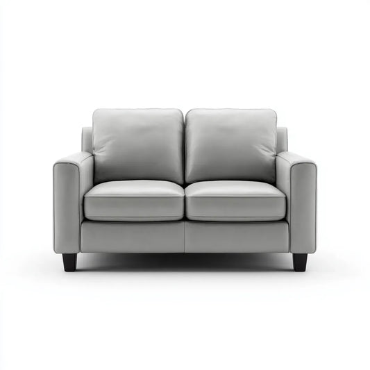Sofa, 2-fotela fotelik jasny szary 150 x 85 x 85 cm PU- sztuczny prostokątna