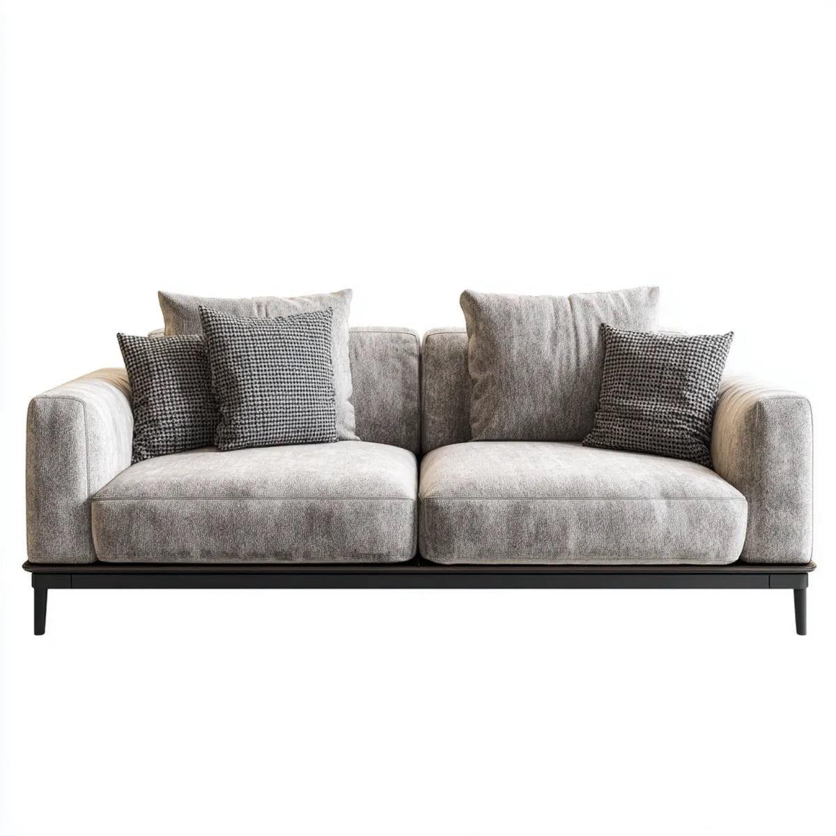 Sofa 2 umieszcza szary 180 x 90 x 82 cm w poliestrze z prostokątną stalową ramą