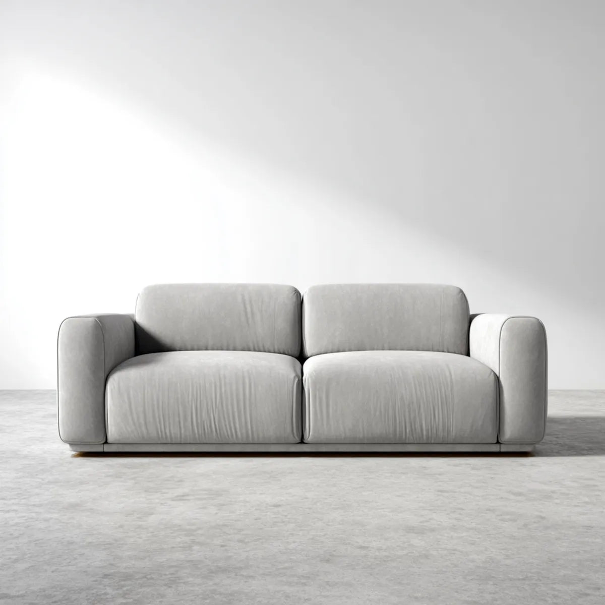 Sofa, 2-fotela fotelik jasny szary 220 x 95 x 75 cm poliester prostokątna