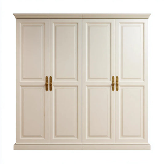 Szafa 4-drzwiowa Złoto z kości słoniowej 200 x 60 x 220 cm prostokątna MDF