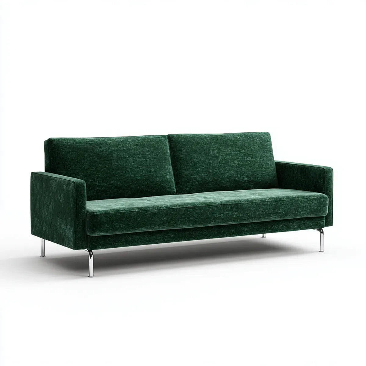 Sofa 2 ciemnozielone miejsca w aksamicie poliestrowym 180 x 85 x 80 cm prostokątne
